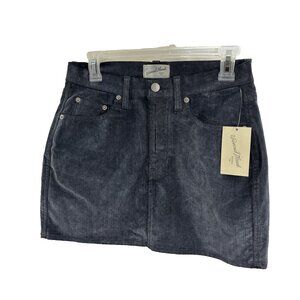 Universal Thread Womens Size 4 Blue Velour Skirt Casual Mini New